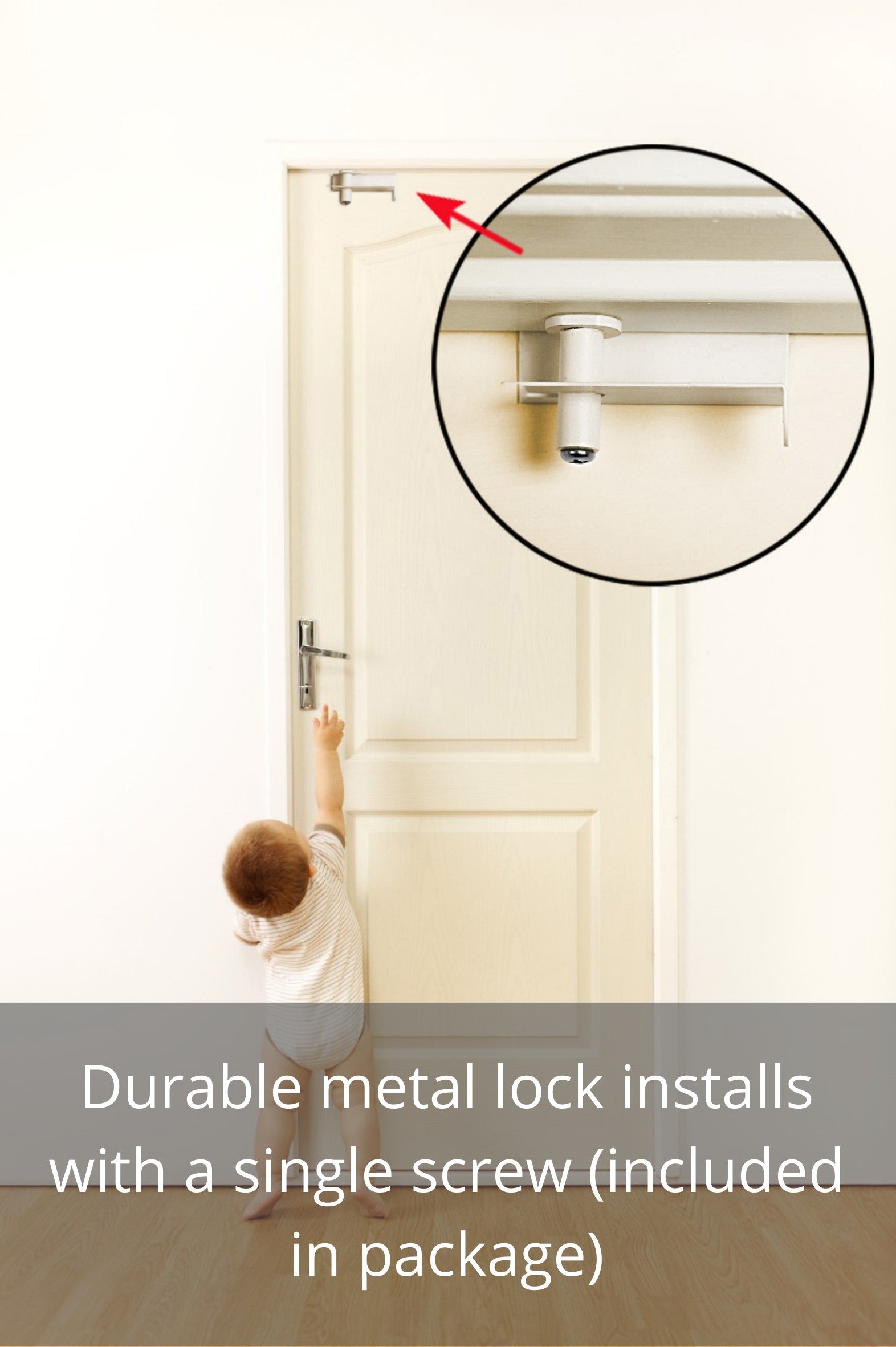 GLIDELOK CHILDPROOF DOOR LOCK - Works on Doors w/ Levers or Knobs